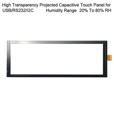 High Transparency Projected Capacitive Touch Panel for USB/RS232/I2C Humidity Range 20% To 80% RH